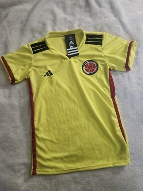 adidas Yellow & Red Colombia Kids Soccer Jersey